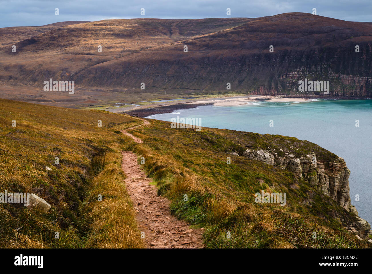 Rackwick dall'uomo vecchio percorso, Hoy, Orkney Islands. Foto Stock