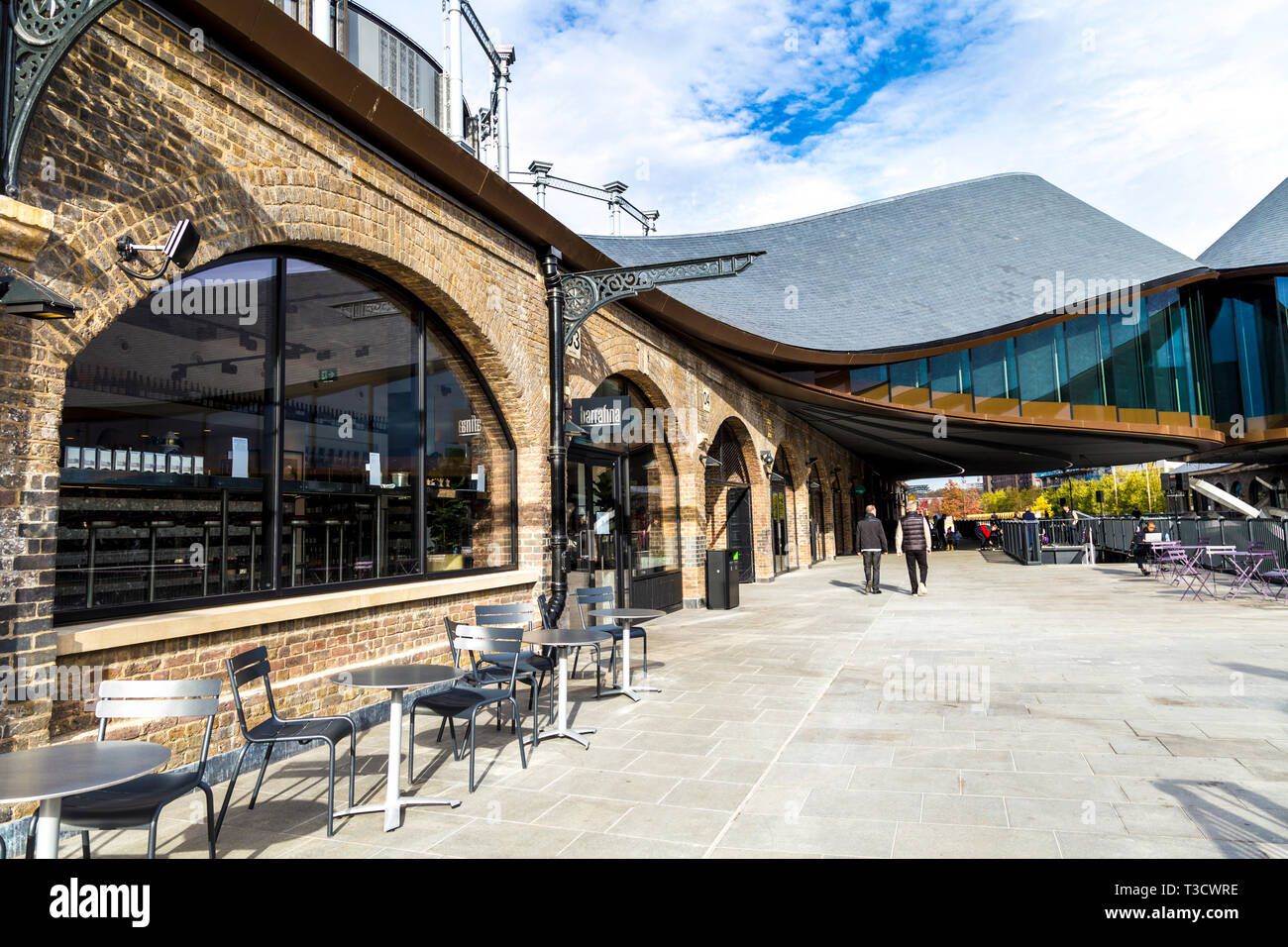 Gocce di carbone cantiere in Kings Cross, London, Regno Unito Foto Stock