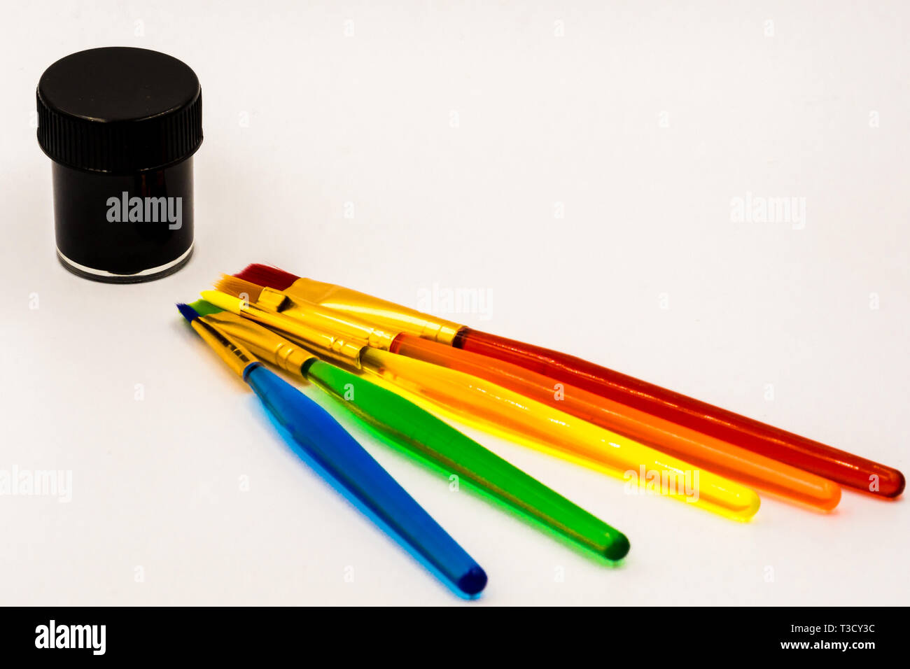Artista kit di verniciatura che mostra colori vibranti Foto Stock
