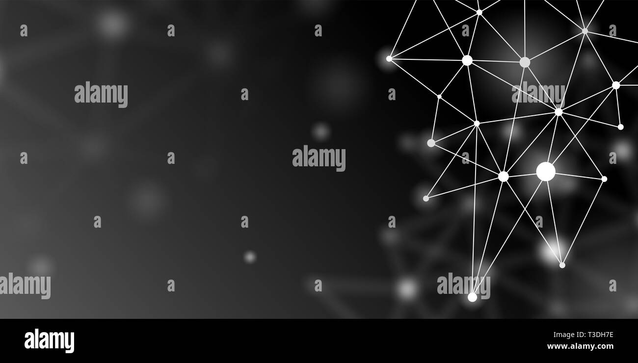 Abstract futuristico blockchain crypto. Puntini bianchi e forme in triangoli. Moderna tecnologia digitale concetto texture per banner o web design Foto Stock