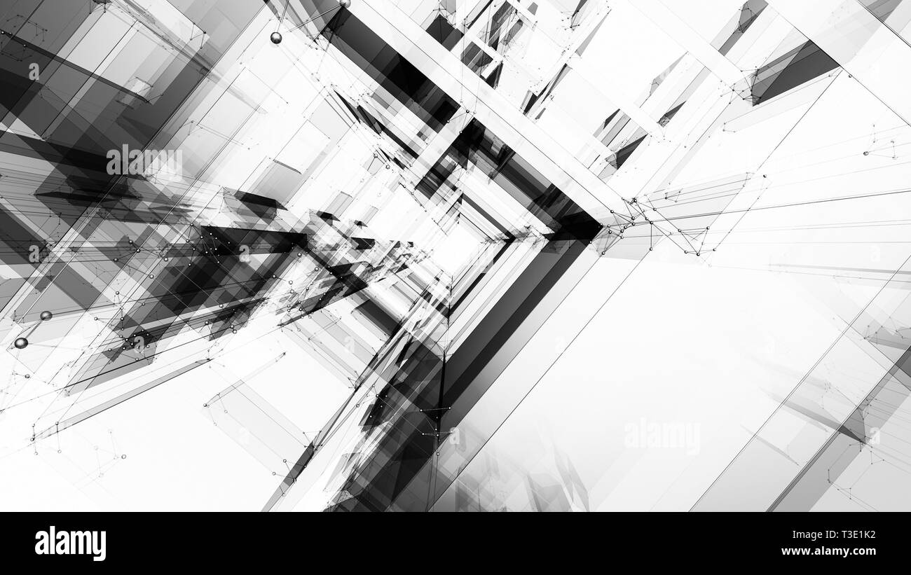 Sfondo astratto futuristico concetto fantastici dettagli. Il rendering 3D Foto Stock