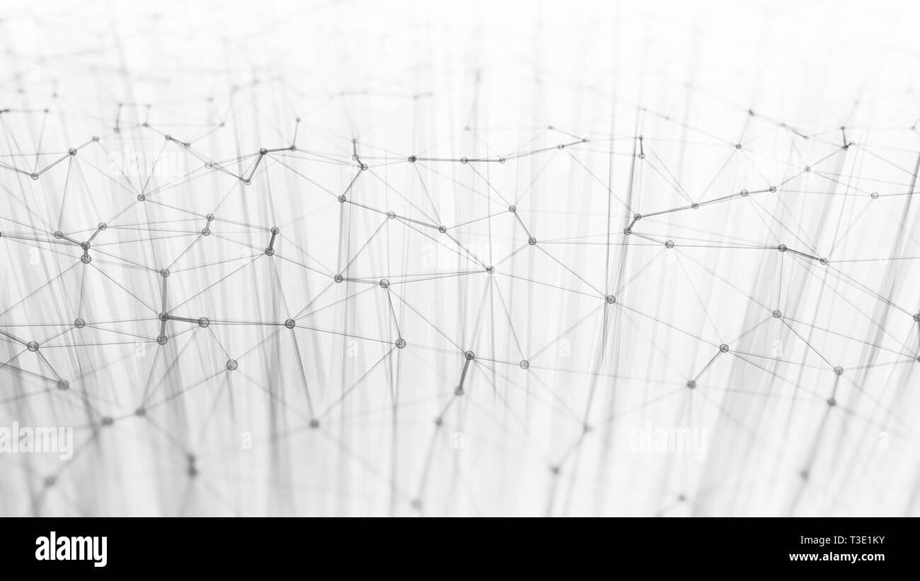 Triangoli di moderna tecnologia di connessione dello sfondo. Il rendering 3D Foto Stock
