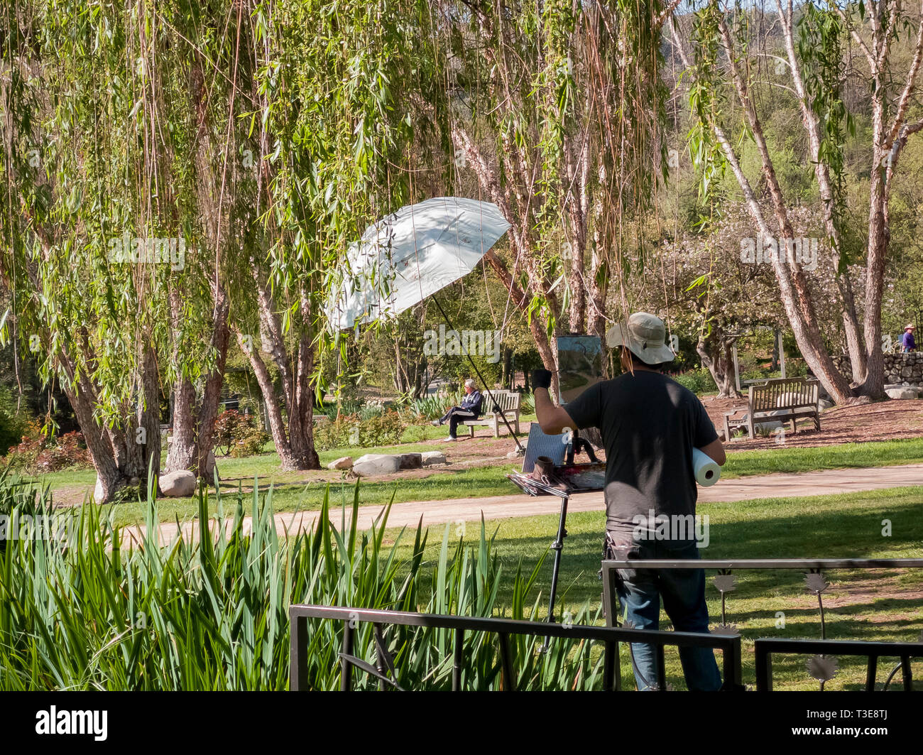 Los Angeles, APR 2: artista pittura nel giardino del giardino Descanso il Apr 2, 2019 a Los Angeles in California Foto Stock