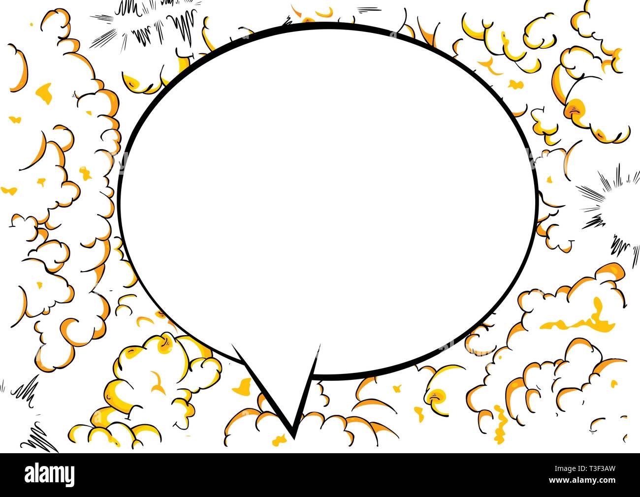 Vettore retrò illustrata del libro di fumetti di sfondo con grande vuoto discorso bolla, pop art in stile vintage sullo sfondo. Illustrazione Vettoriale