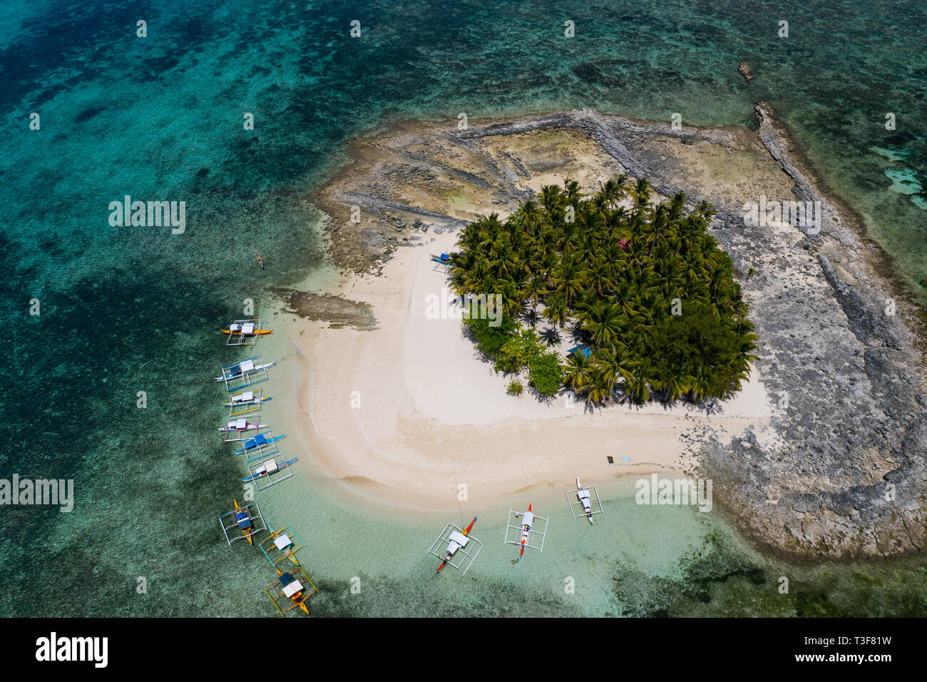 Veduta aerea dell'Isola di Guyam Siargao, Filippine. Foto Stock