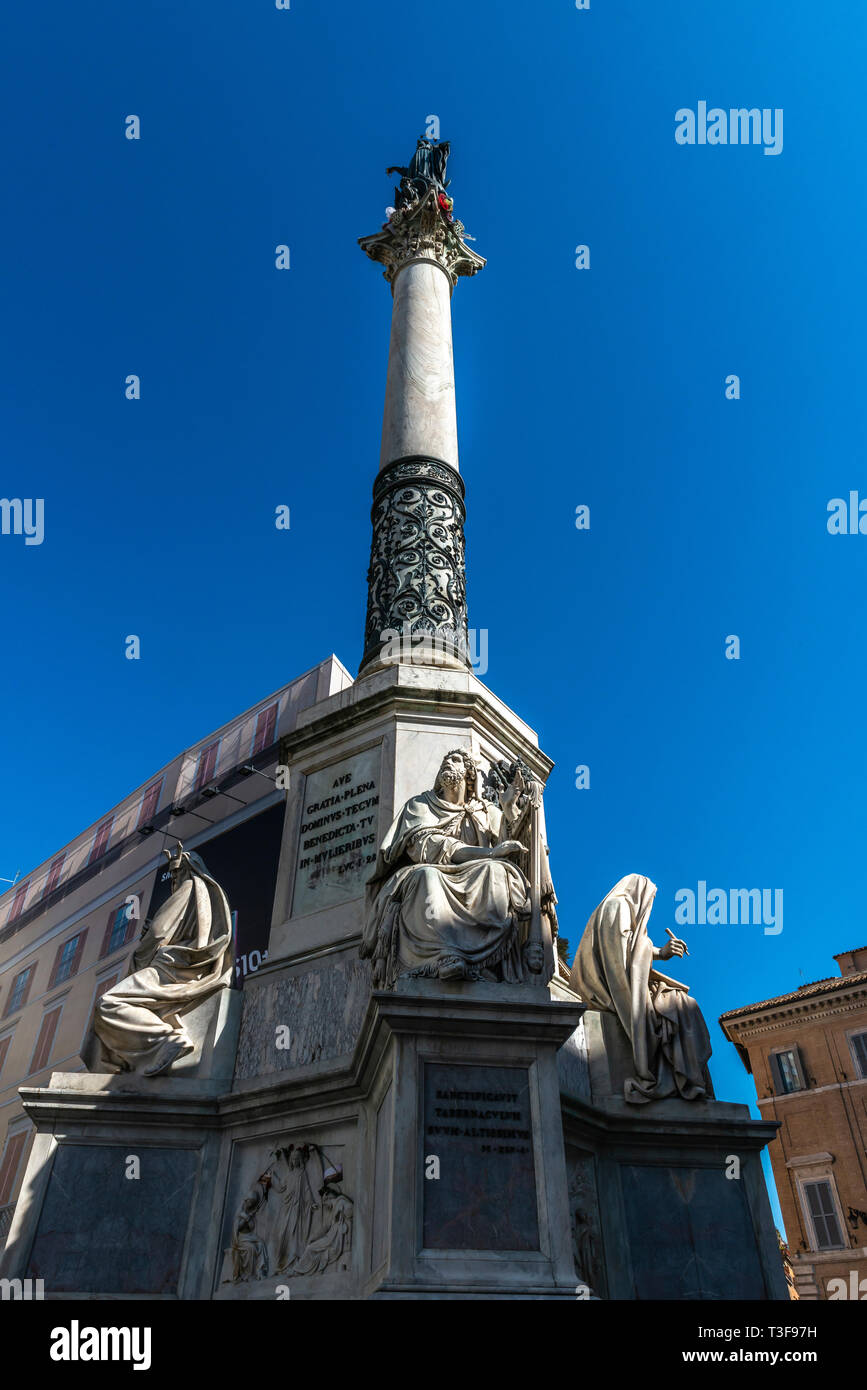 Colonna della Immacolata Concezione, Roma, Italia Foto Stock