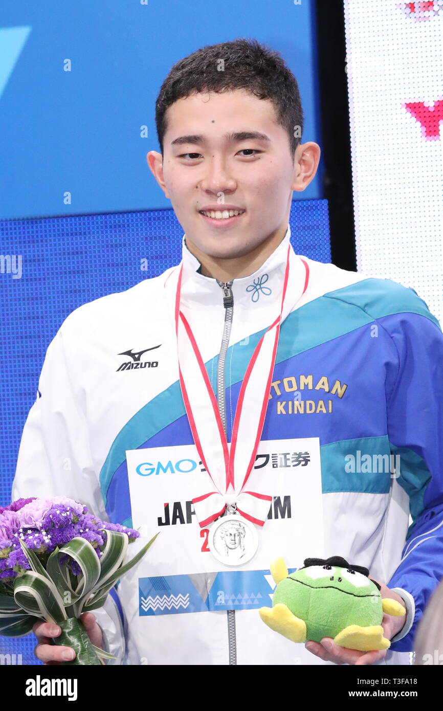 Tatsumi International centro nuoto, Tokyo, Giappone. 8 apr, 2019. Yuki Ikari, 8 aprile 2019 - Nuoto : Giappone Mondiali di Nuoto (Giappone nuotare 2019) Uomini 400m singoli Medley Cerimonia di premiazione a Tatsumi International centro nuoto, Tokyo, Giappone. Credito: Naoki Nishimura AFLO/sport/Alamy Live News Foto Stock