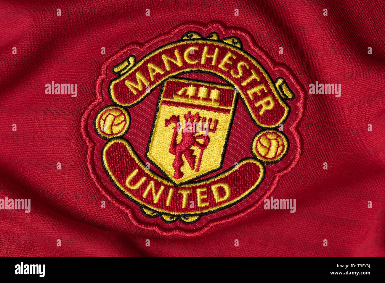 Close up DI MAGLIA MANCHESTER UNITED - CASA. Foto Stock