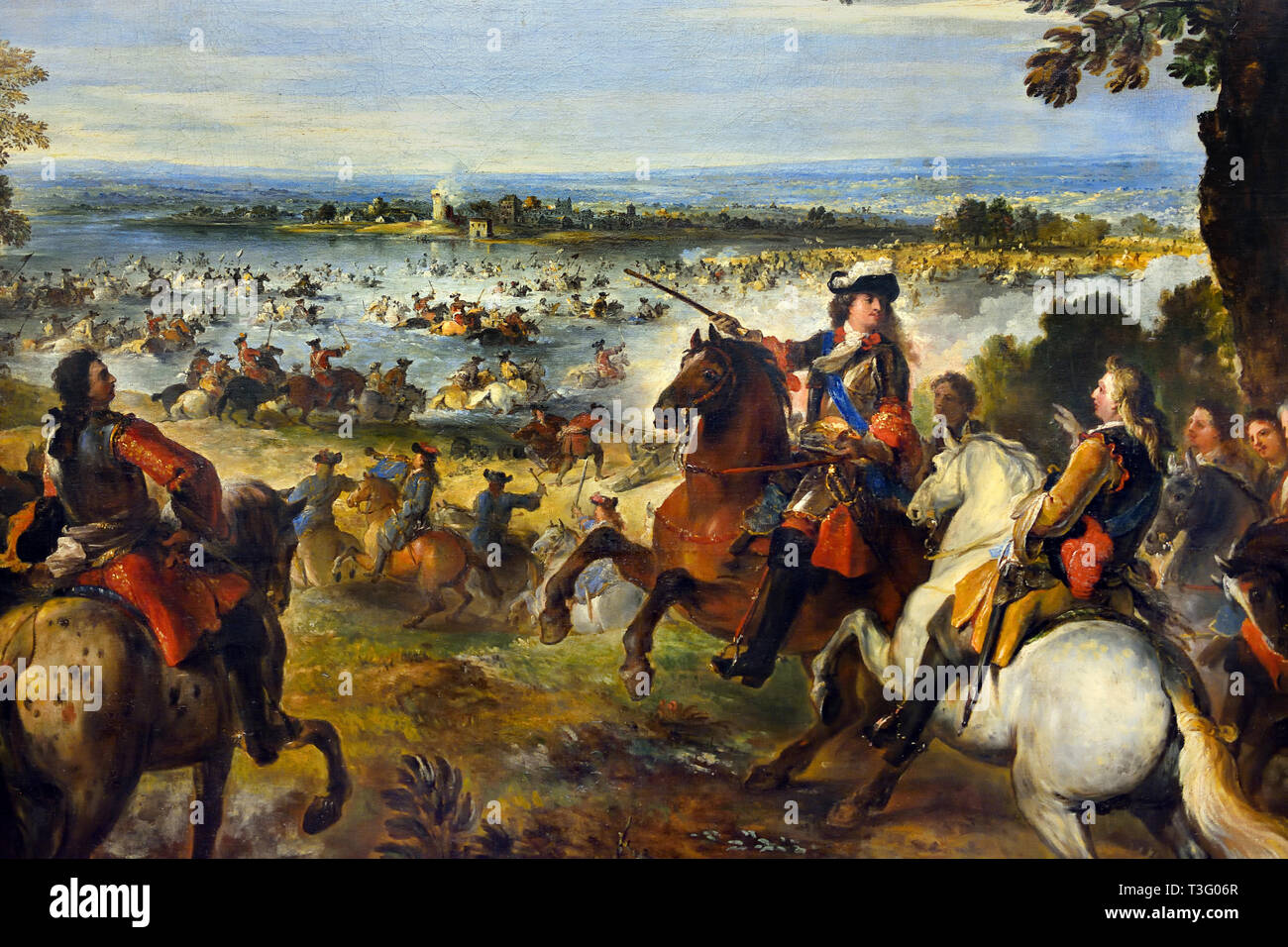 Traversata del Reno dall esercito di Luigi XIV, a Tolhuis 1699, Joseph PARROCEL, 1646 - 1704, l'evento militare del 12 giugno 1672 l'inizio di Louis XIV della campagna Olandese, francia, francese, Foto Stock