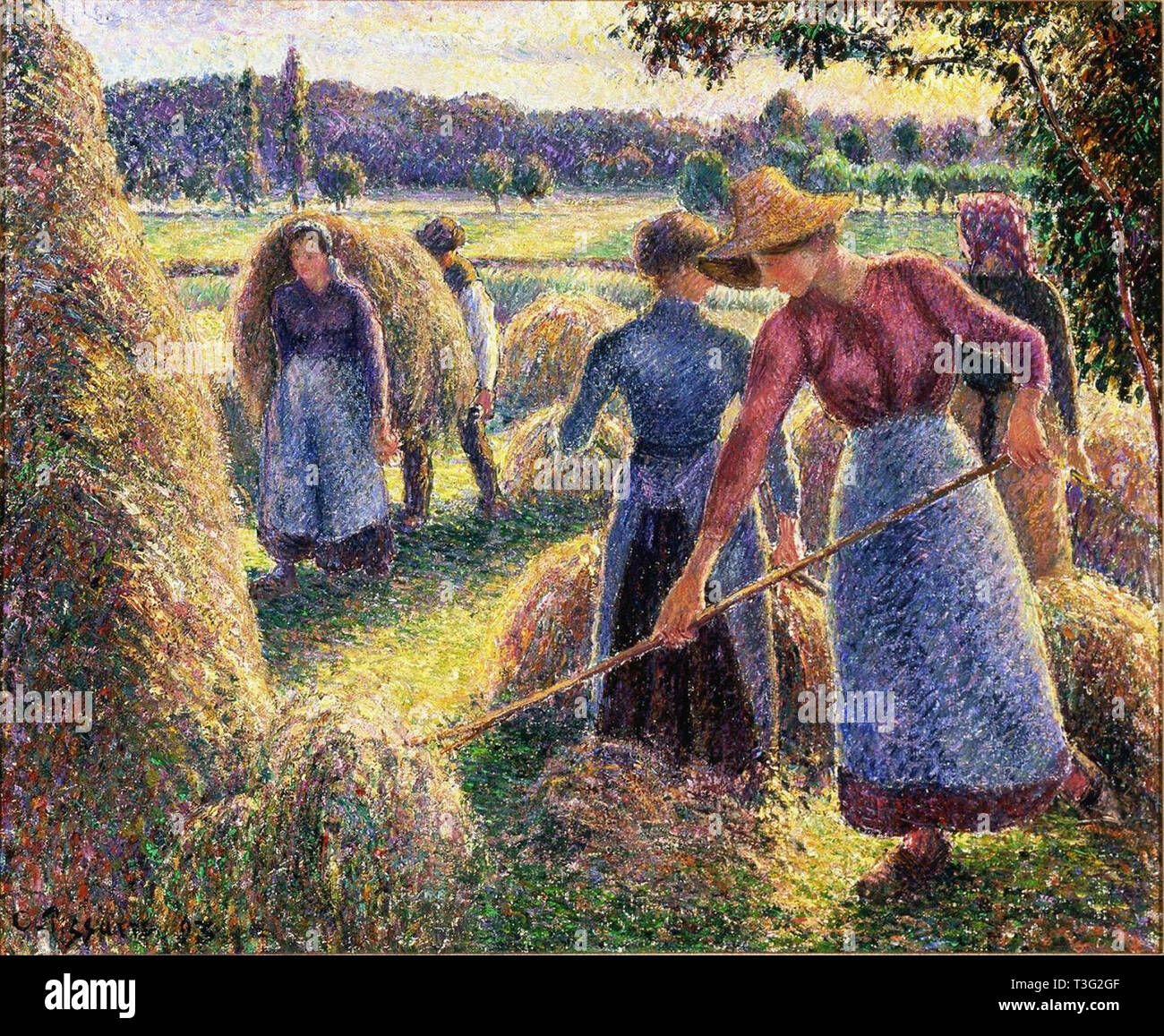 Camille Pissarro (1830 1903) haymakers sera eragny 1893 Foto Stock