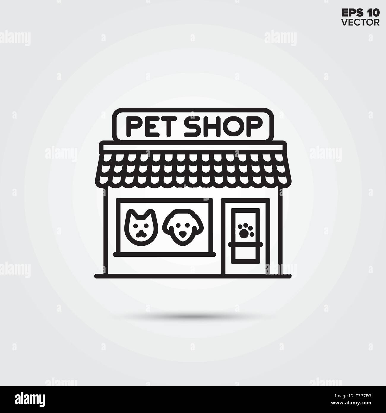Pet Shop icona linea. EPS vettore 10 alimenta animale illustrazione dello store. Illustrazione Vettoriale