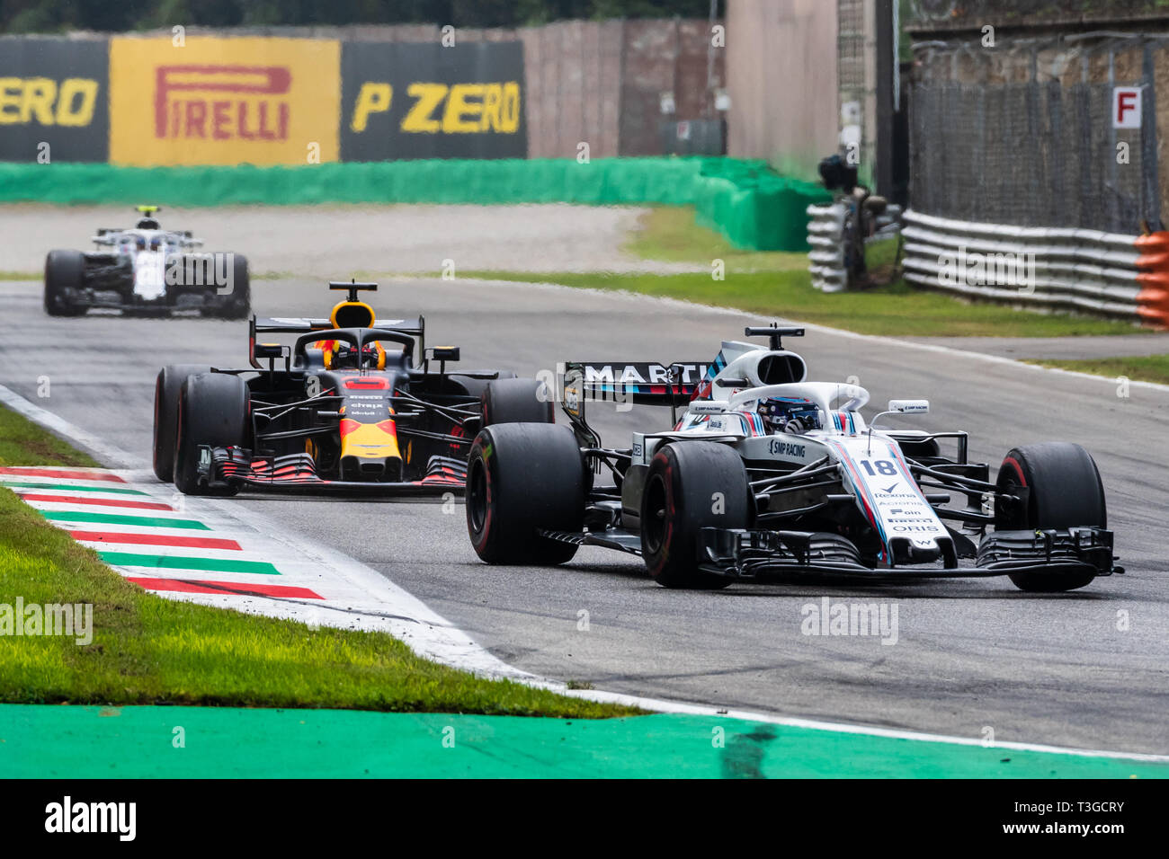 Monza/Italia - #18 lancia passeggiata inseguiti da #3 Daniel Ricciardo durante il GP DI ITALIA Foto Stock