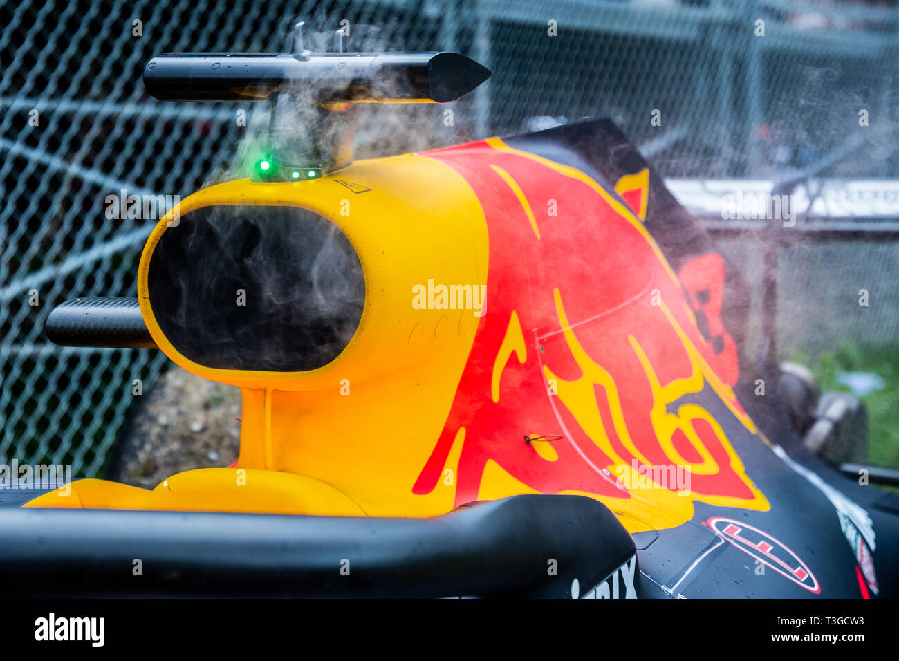 Monza/Italia - #3 Daniel Ricciardo colpite della Red Bull Racing RB14 auto Foto Stock