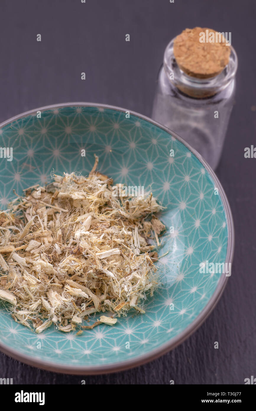 Hibiscus di erbe secche dettaglio, sano leafs naturopatia Foto Stock