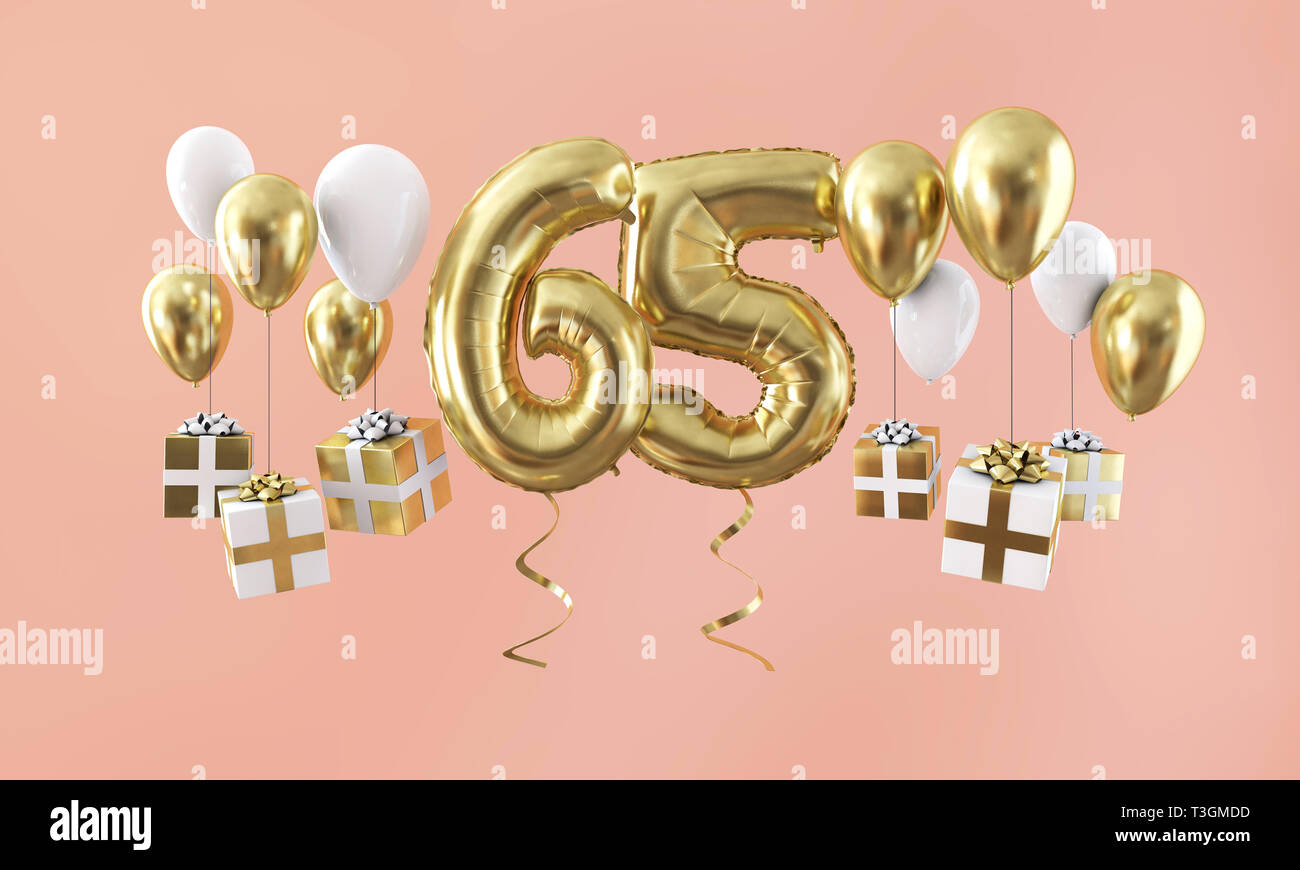 Festone Olografico Per 65° Compleanno - Lunghezza 3,9 M, 11 Bandiere, Oro Rosa, Per Interni/esterni