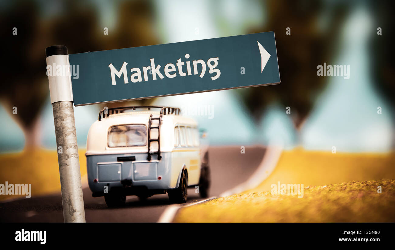 Strada segno al Marketing Foto Stock
