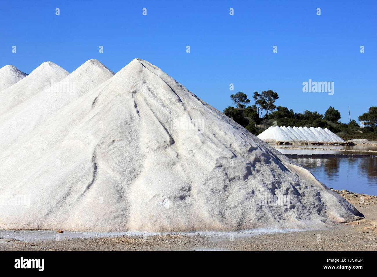 Opere di sale a Salinas de S'Avall, Colonia Sant Jordi a Maiorca Foto Stock