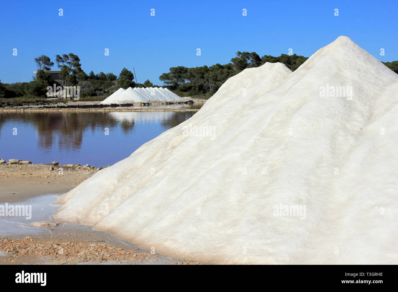 Opere di sale a Salinas de S'Avall, Colonia Sant Jordi a Maiorca Foto Stock