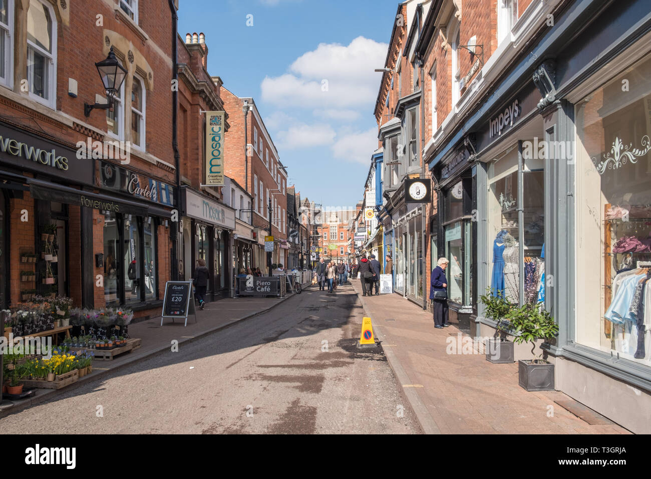 Negozi in Silver Street, Leicester, Regno Unito Foto Stock