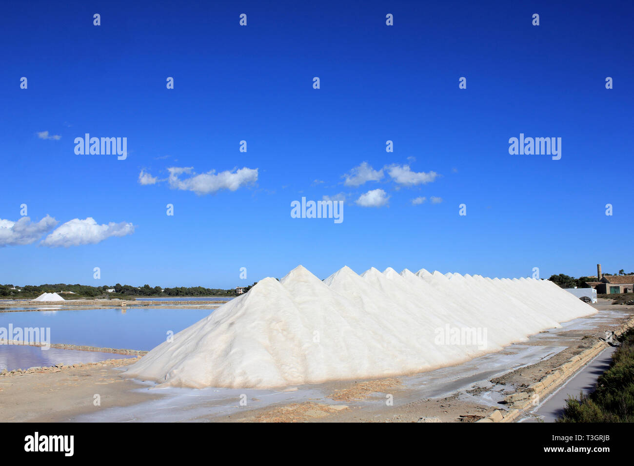 Opere di sale a Salinas de S'Avall, Colonia Sant Jordi a Maiorca Foto Stock