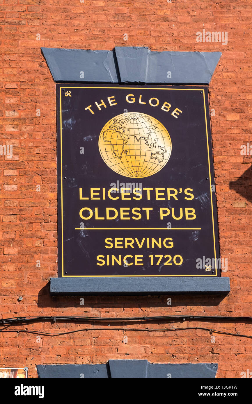 Il Globo, Leicester il più antico pub in Silver Street, Leicester, Regno Unito Foto Stock