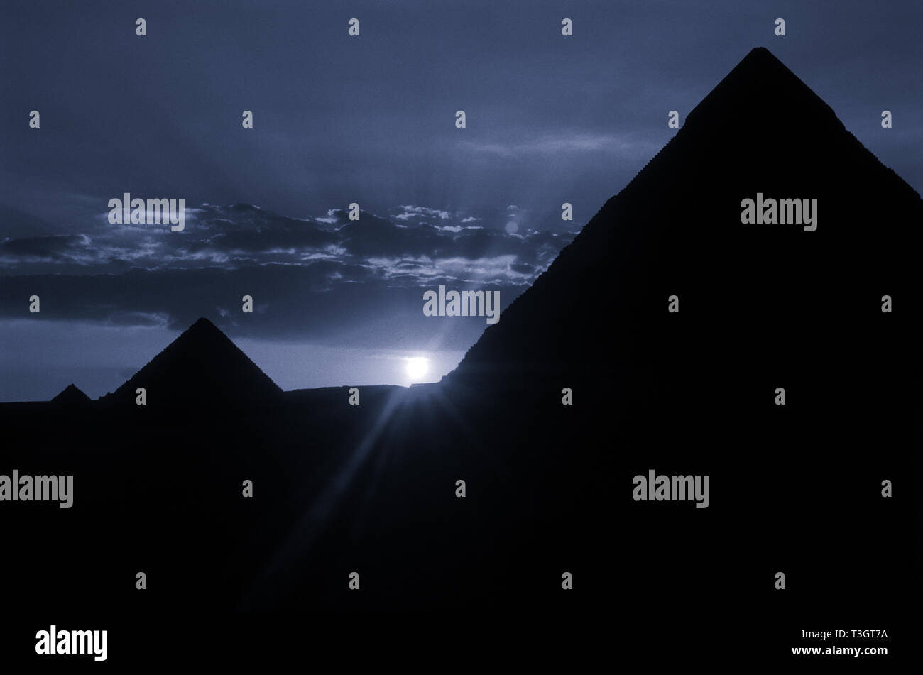 Le piramidi di Giza in Egitto. Foto Stock