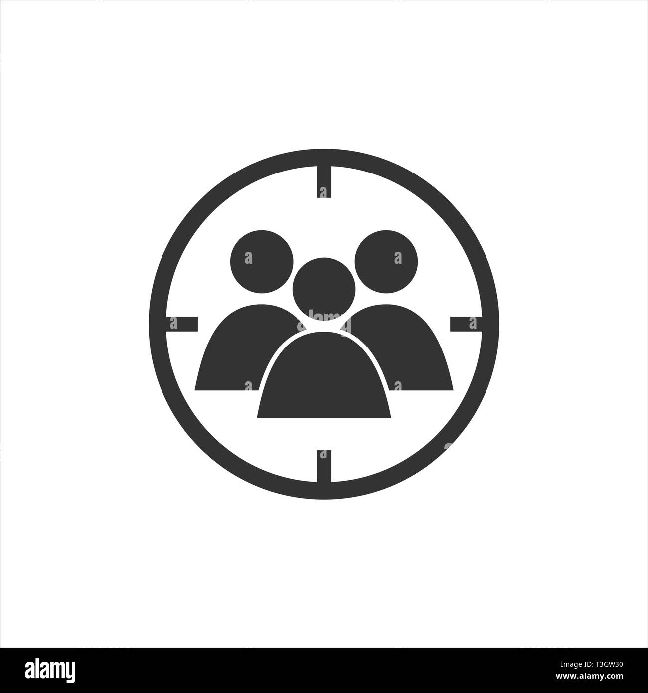 Pubblico, la gente icona di destinazione. Illustrazione Vettoriale, design piatto. Illustrazione Vettoriale