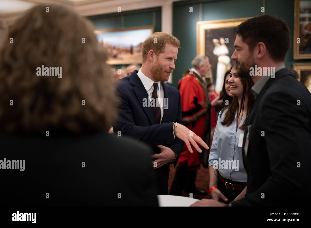 Il Duca di Sussex durante il sindaco del grande Curry Pranzo al Guildhall a Londra. Foto Stock