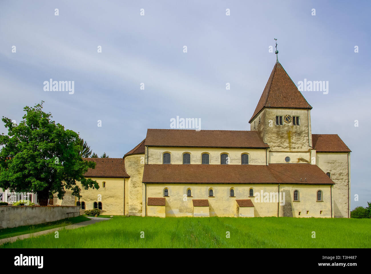 La chiesa di San Giorgio in Oberzell sull isola di Reichenau sul Lago di Costanza, Baden-Württemberg, Germania. Foto Stock