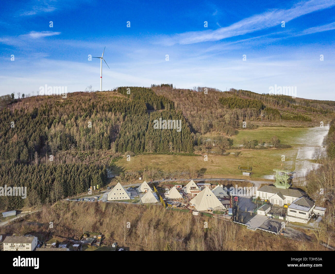 Vista aerea della piramide park a Lennestadt. Foto Stock