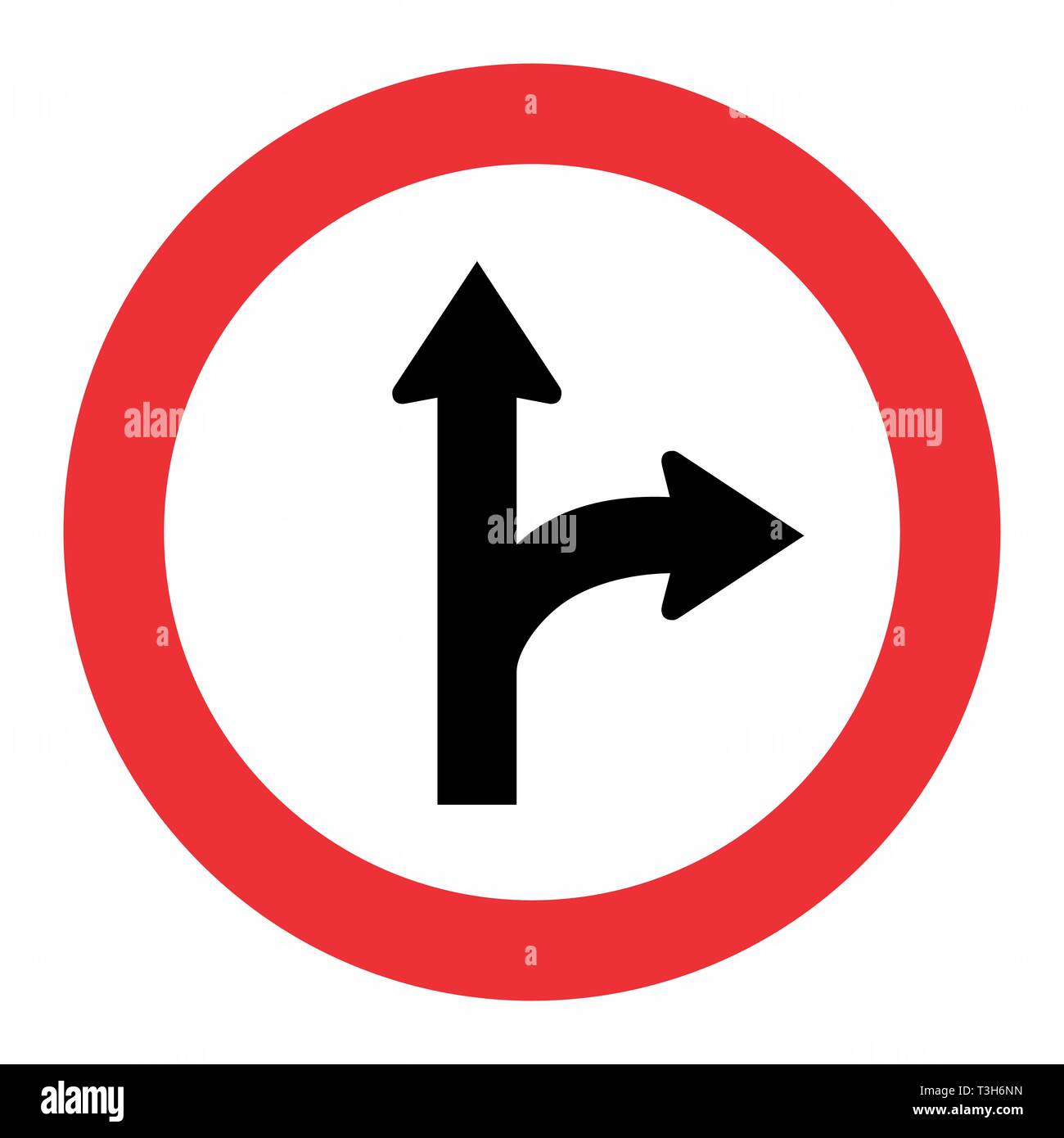 Forcella destra segno di traffico Illustrazione Vettoriale