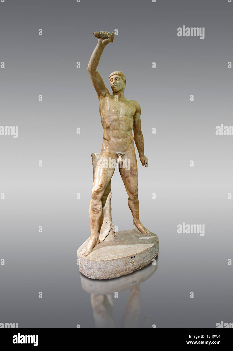 Ii secolo D.C. Romana scultura in marmo di Aristogeiton dal gruppo Tyrannicide, copia romana di un inizio periodo classico Geek originale, inv 6307, Foto Stock