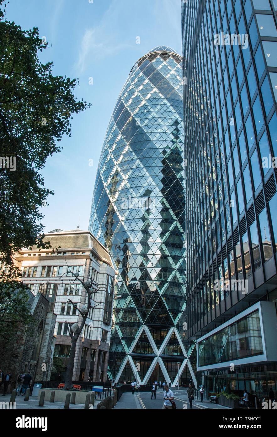 L'edificio Gerkin in London Financial District Foto Stock