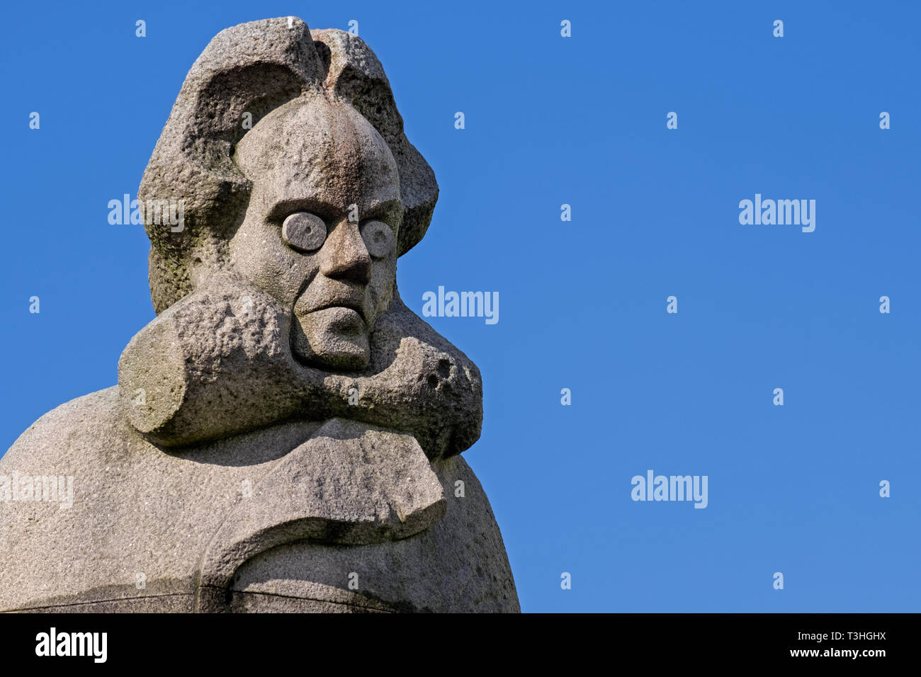 Henrik Ibsen statua Bergen in Norvegia Foto Stock