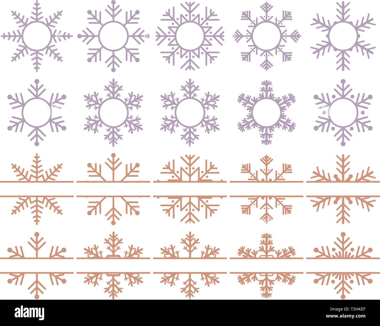Fiocchi di neve di natale con monogramma Illustrazione Vettoriale