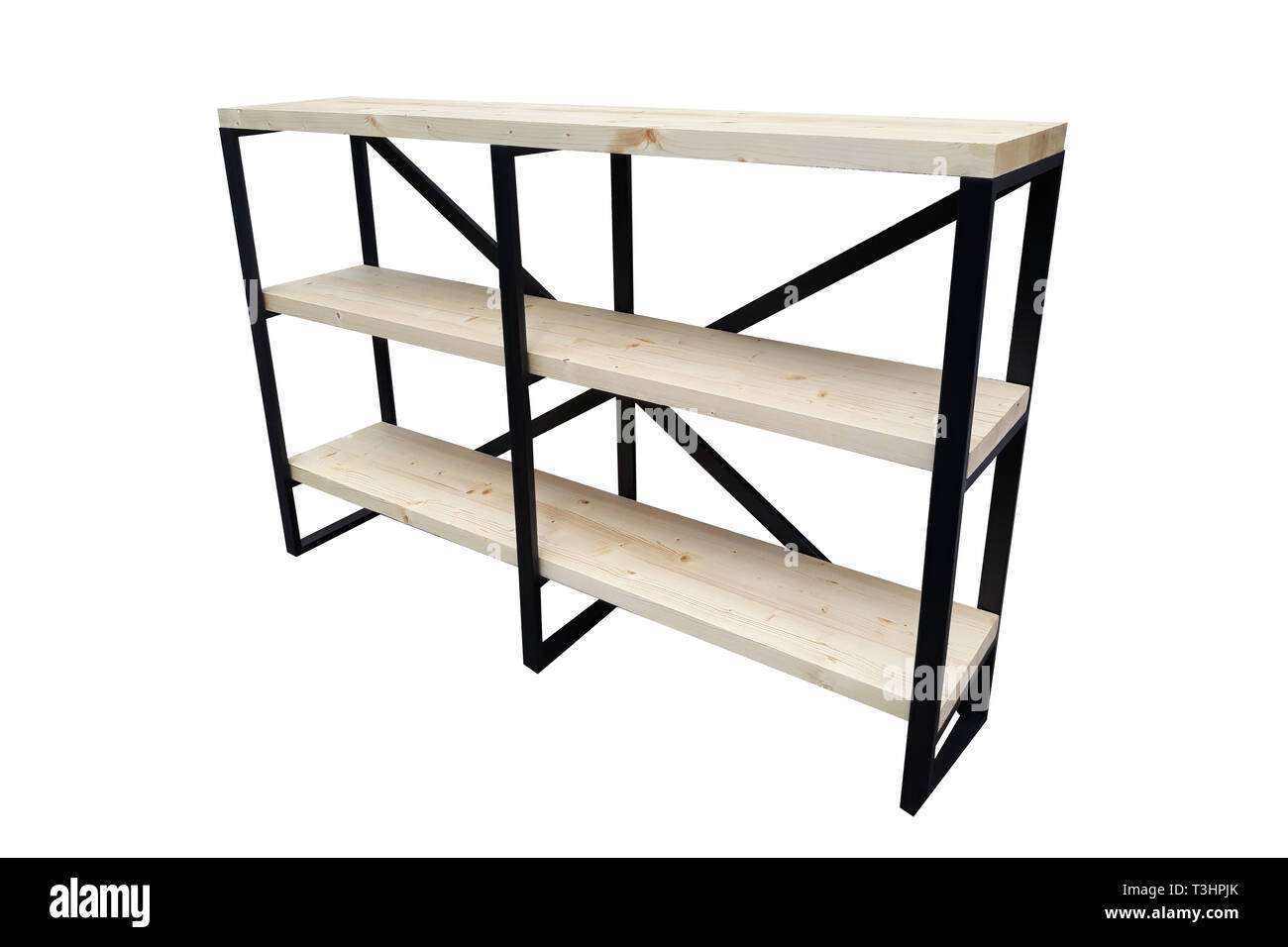 Loft mobili in legno isolato su sfondo bianco Foto Stock
