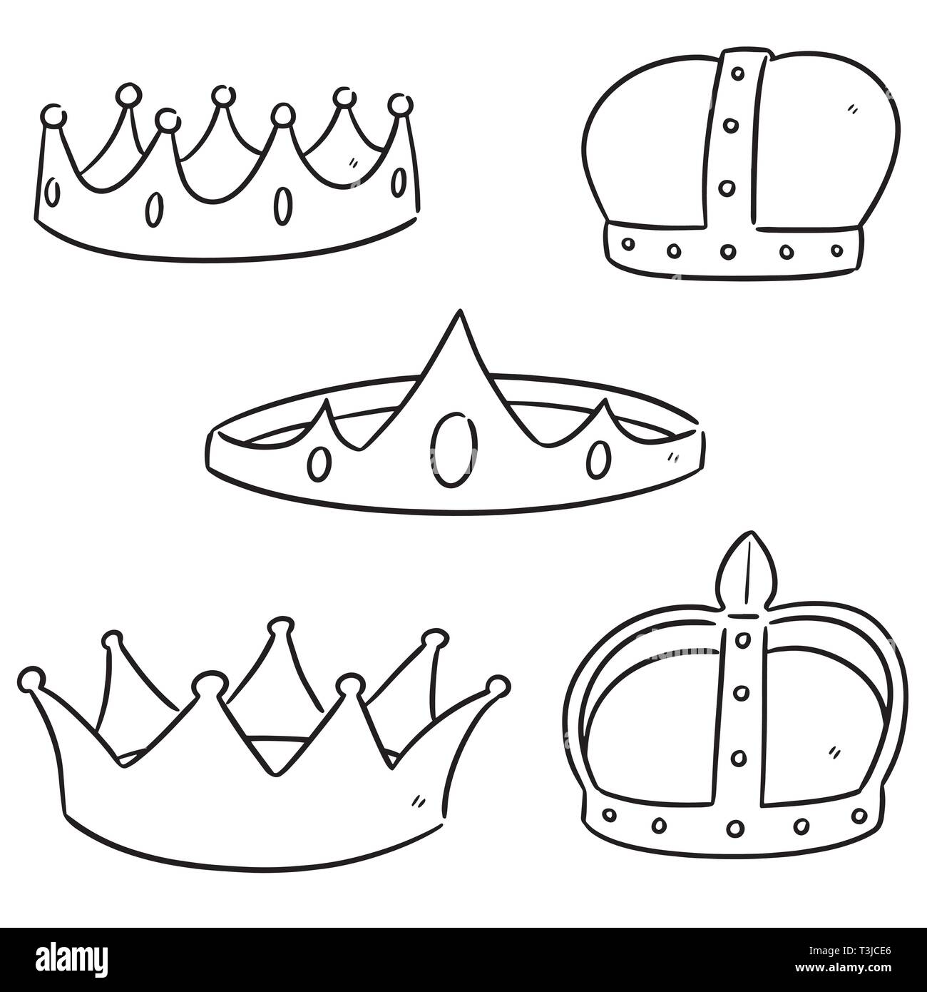 Set di vettore di corone Illustrazione Vettoriale