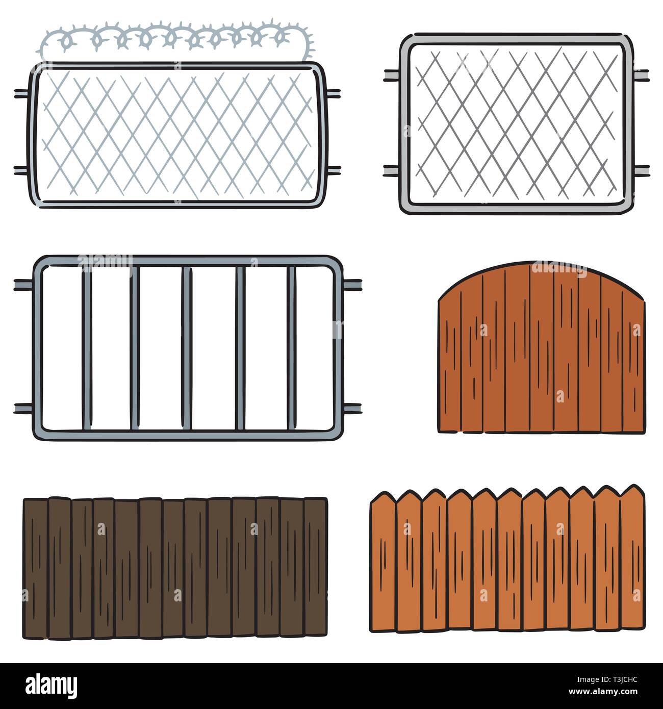 Set di vettore di recinzione Illustrazione Vettoriale