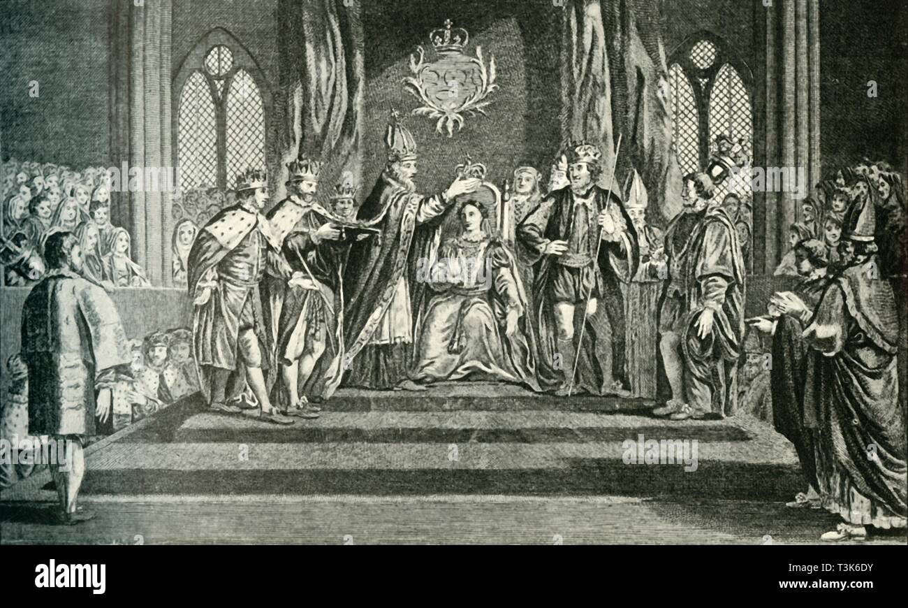 'L'Incoronazione di Anne Boleyn con la corona di San Edward', 1902. Creatore: sconosciuto. Foto Stock