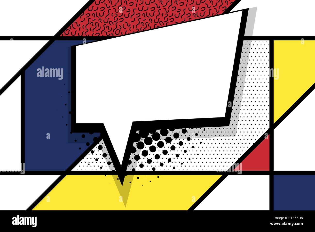 Testo fumetto vuoto discorso bolla pop art Illustrazione Vettoriale