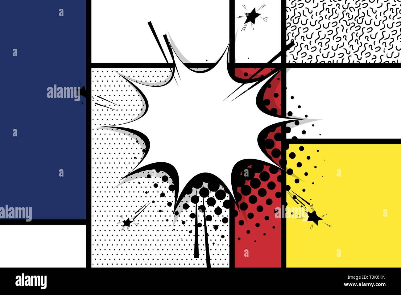 Testo fumetto vuoto discorso bolla pop art Illustrazione Vettoriale