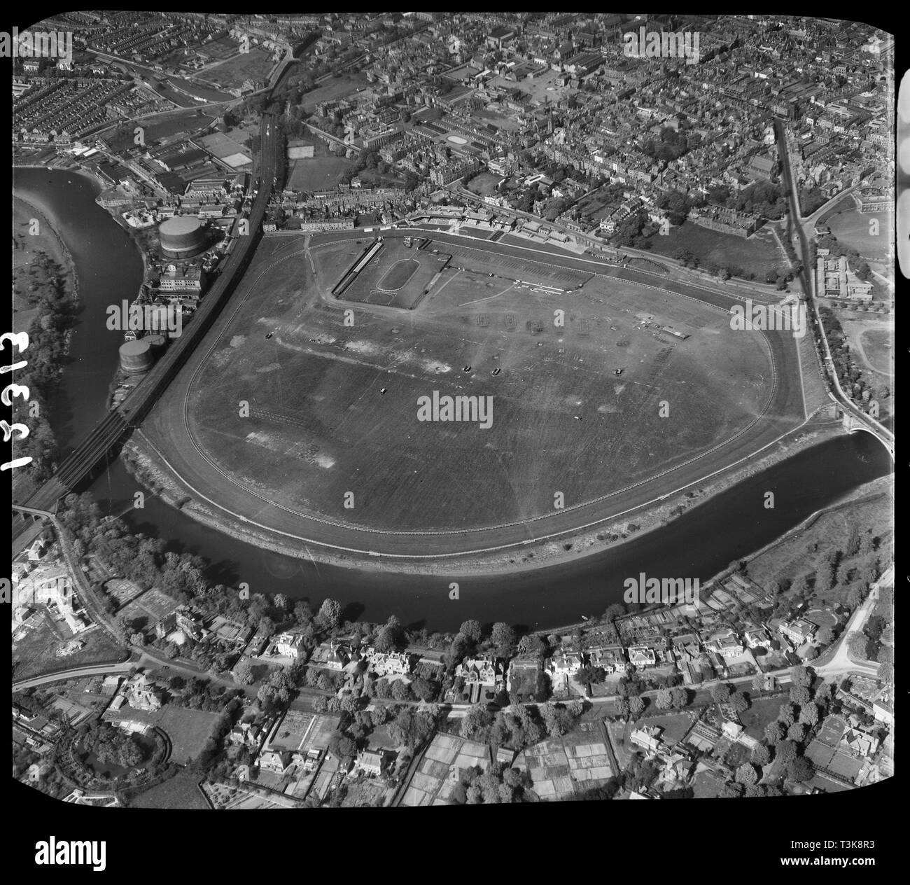 Il Roodee, Chester Racecourse, Cheshire, 1950. Creatore: Aerofilms. Foto Stock