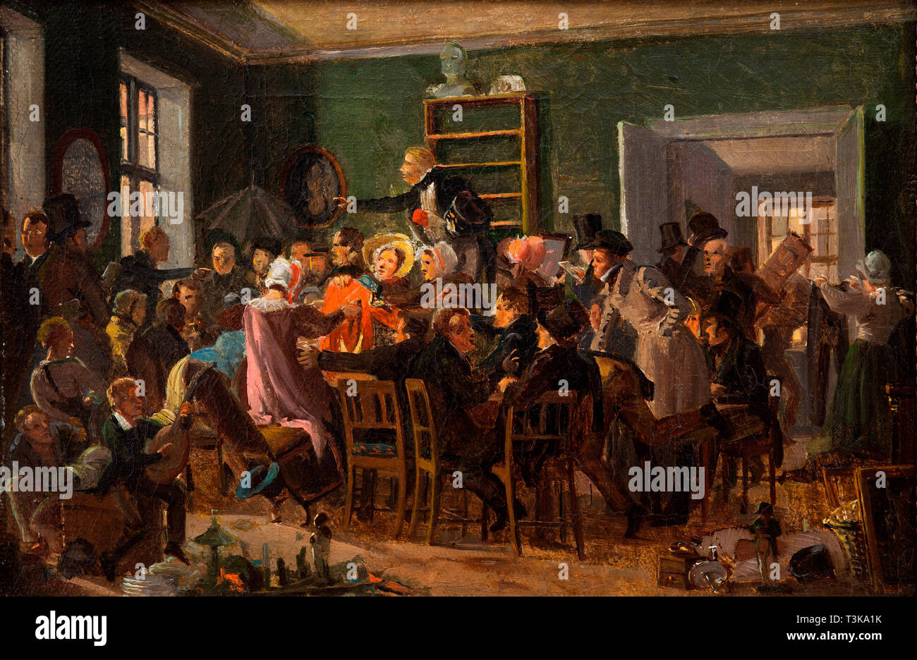 Scena di un'asta, 1835. Creatore: Marstrand, Wilhelm Nicolai (1810-1873). Foto Stock