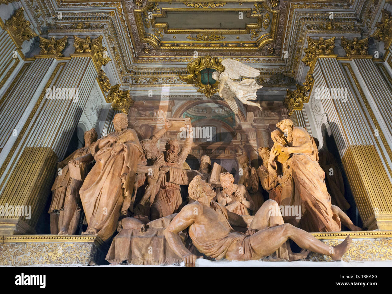 Il transito della Madonna, da Alfonso Lombardi, Santa Maria della Vita di Bologna Foto Stock