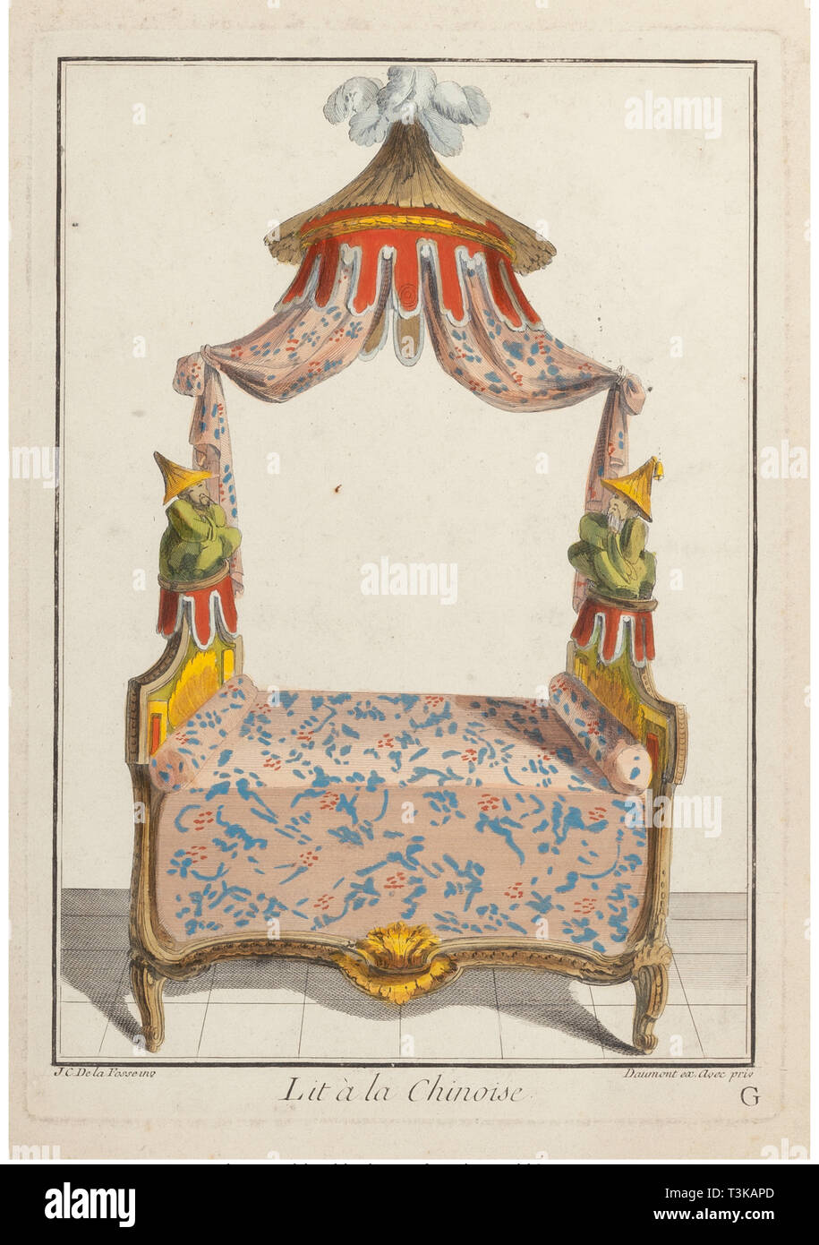 Lit à la Chinoise, ca 1788. Creatore: La Mésangère, Pierre de (1761-1831). Foto Stock