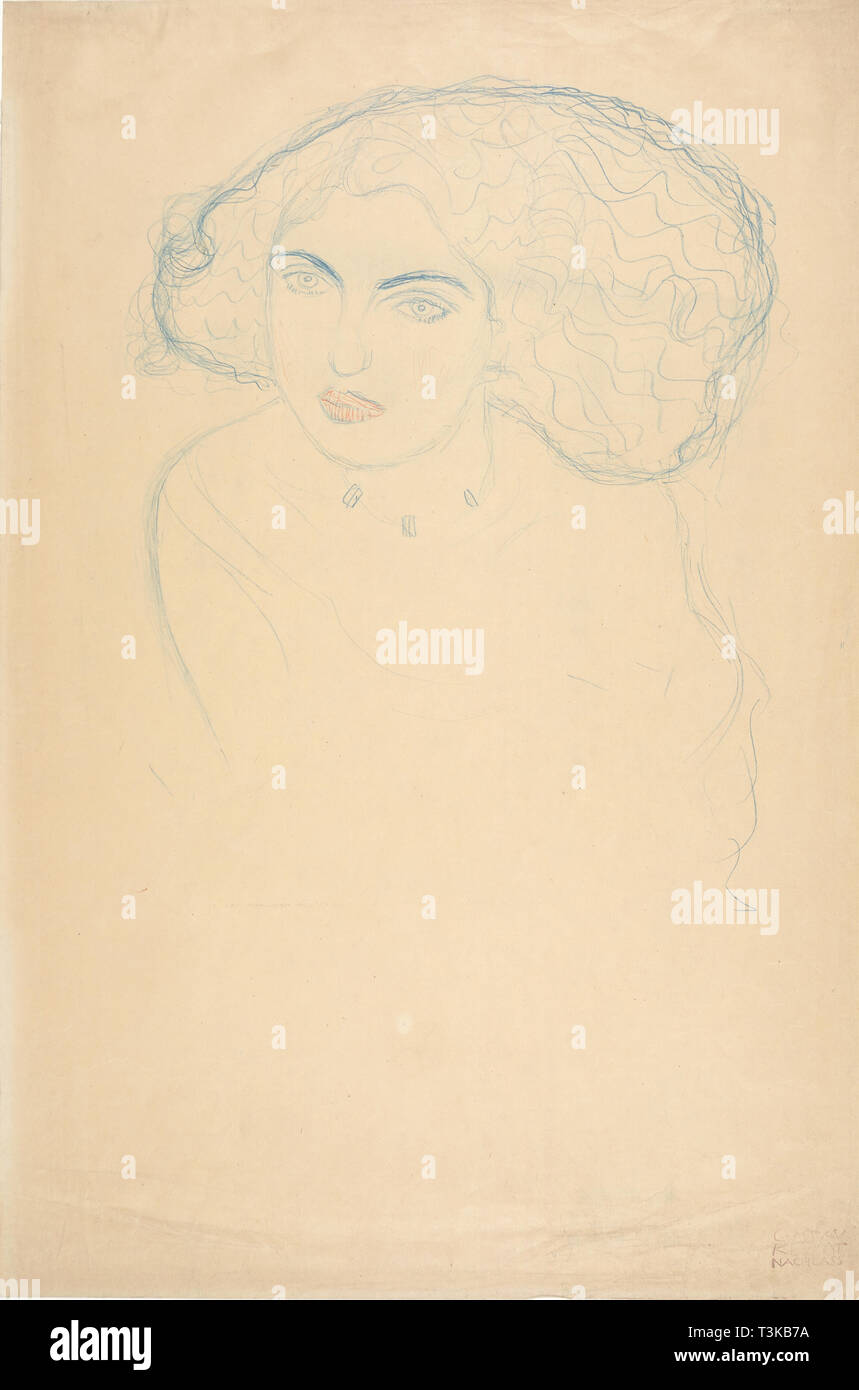 Testa di donna, c. 1916. Creatore: Klimt, Gustav (1862-1918). Foto Stock