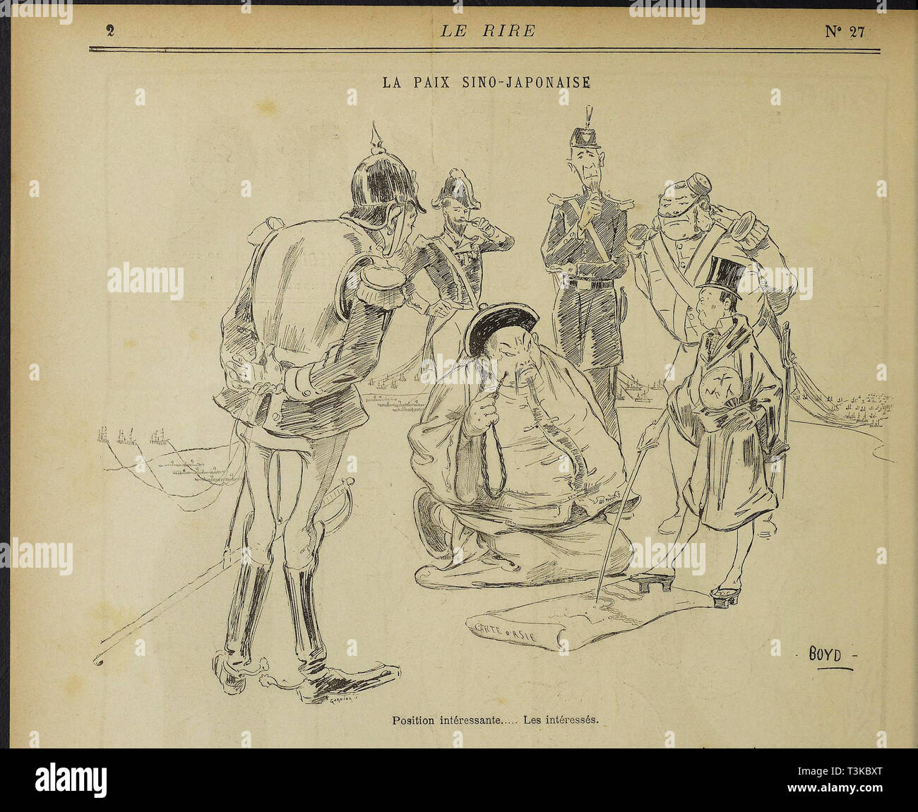 La Paix sino-japonaise, posizione interessante. Les interesses. Da: Le Rire, Maggio 11, 1895, 1895. Creatore: Boyd, Alexander Stuart (1854-1930). Foto Stock