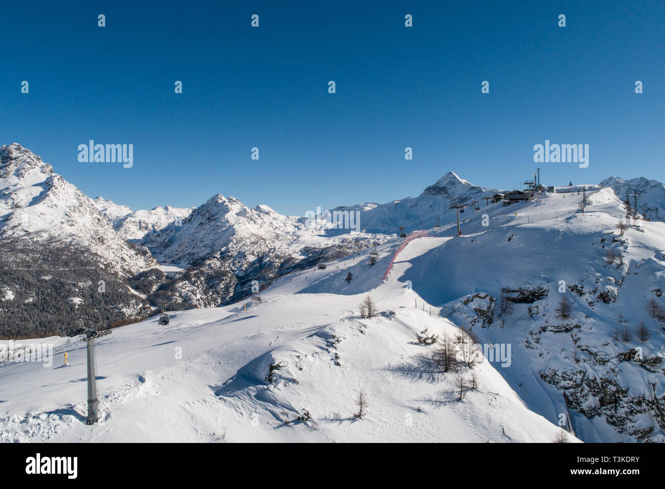 Stazione di sci, vacanze in Valtellina Foto Stock