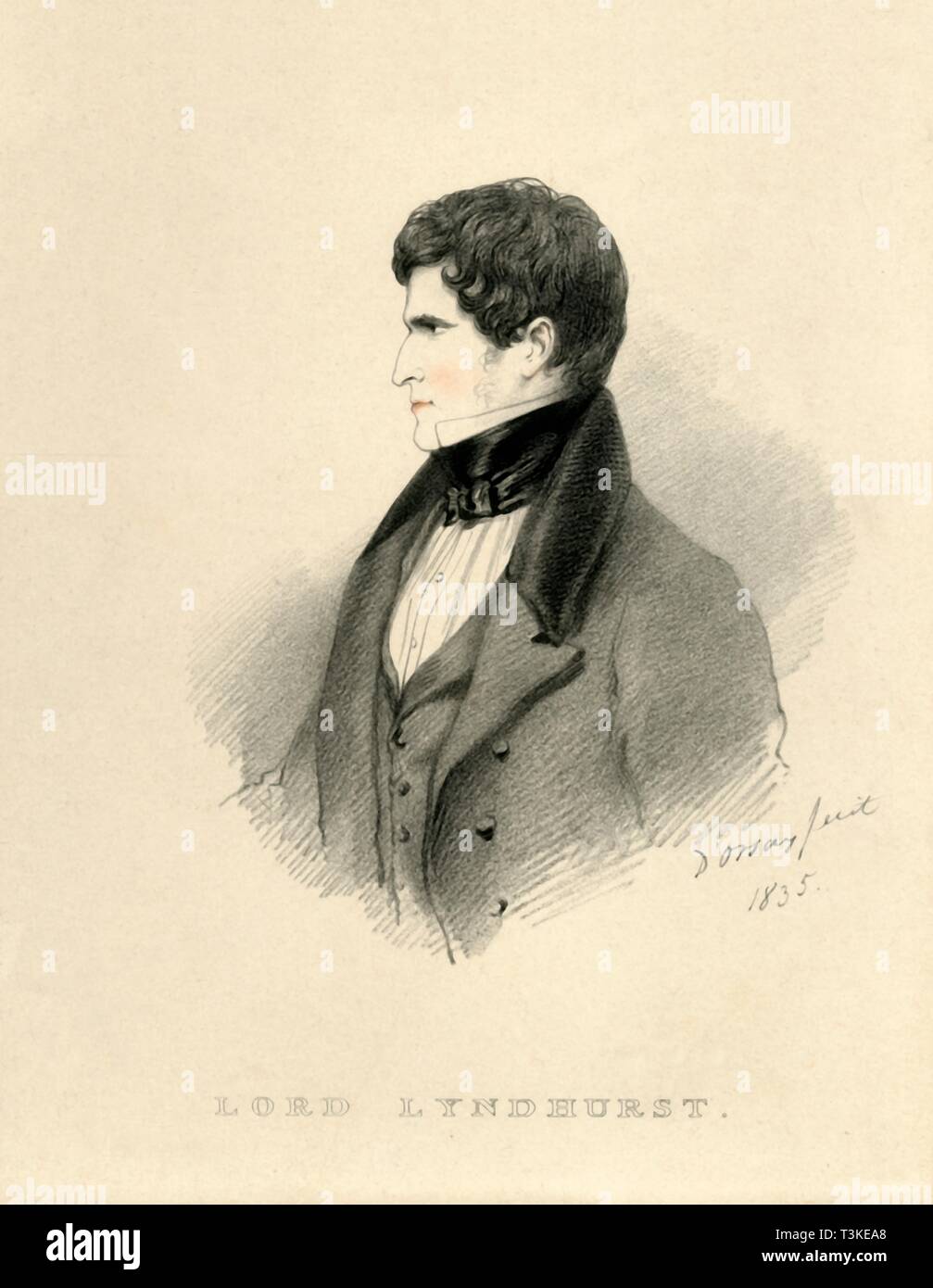 "Signore Lyndhurst', 1835. Autore: Richard James Lane. Foto Stock