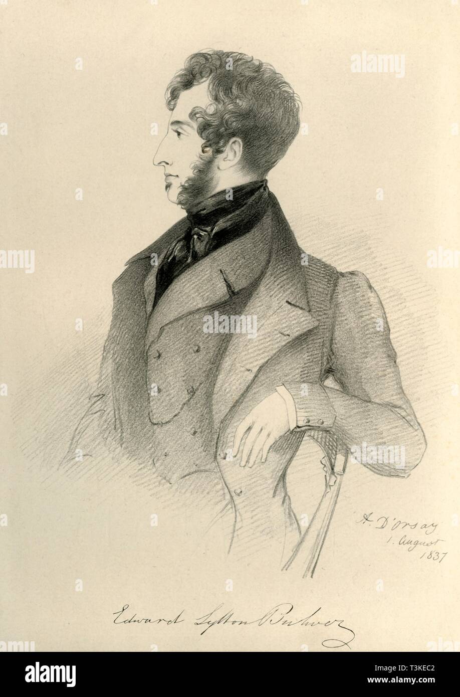 'Edward Lytton Bulwer', 1837. Autore: Richard James Lane. Foto Stock